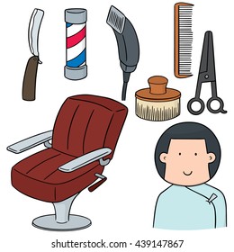 vector set of barber shop element