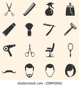 Vector Set of Barber Shop Icons