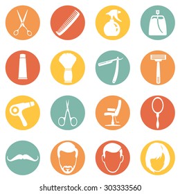 Vector Set of Barber Shop Icons