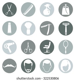 Vector Set of Barber Shop Icons