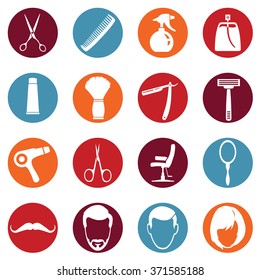 Vector Set of Barber Shop Icons