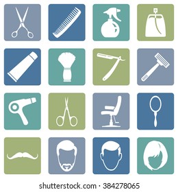 Vector Set of Barber Shop Icons