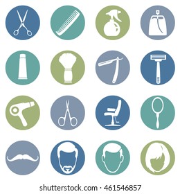 Vector Set of Barber Shop Icons