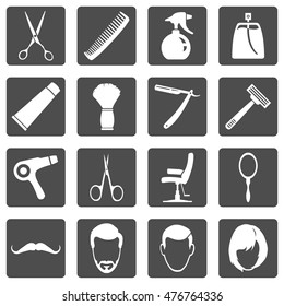 Vector Set of Barber Shop Icons