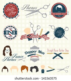 Vector Set: The Barber Shop Labels