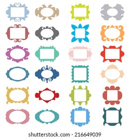 Vector Set of Baroque Frame Silhouettes