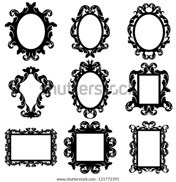 Vector Set of Baroque\
Frame Silhouettes
