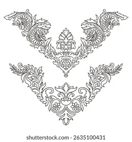 Vector set of baroque ornament in Victorian style