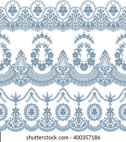 Vector set with baroque ornament  in Victorian style. Ornate element for design.