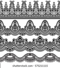 Vector set with baroque ornaments in Victorian style. ornate element for design.
