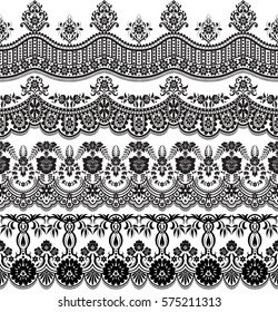 Vector set with baroque ornaments in Victorian style. ornate element for design.