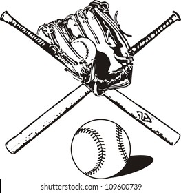 Vector set of baseball equipment