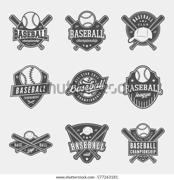 Vector Set Baseball Logos Emblems Design Stock Vector (Royalty Free ...