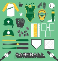 Vector Set: Baseball Objects And Icons