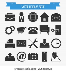 Vector set of basic web icons for your design