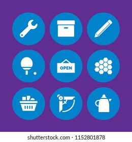 vector set. basket, ping pong, open and wrench illustration for web and graphic design
