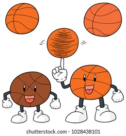 vector set of basketball ball cartoon