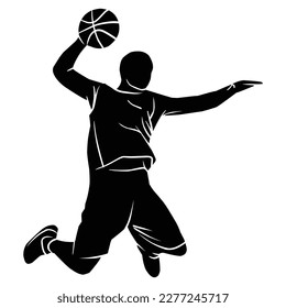 Vector set of Basketball player silhouettes, Basketball silhouettes