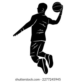 Vector set of Basketball player silhouettes, Basketball silhouettes