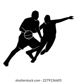 Vector set of Basketball player silhouettes, Basketball silhouettes