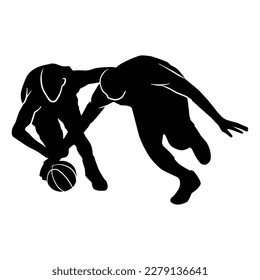 Vector set of Basketball player silhouettes, Basketball silhouettes