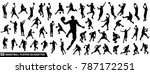 Vector set of Basketball players silhouettes, Basketball silhouettes