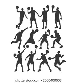 Vector set of Basketball players silhouettes, Basketball silhouettes, Anatomy of a Crossover