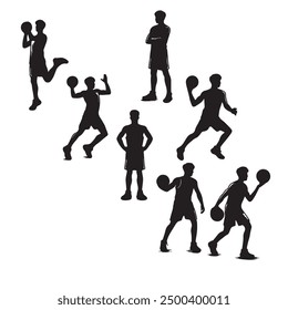 Vector set of Basketball players silhouettes, Basketball silhouettes, Anatomy of a Crossover