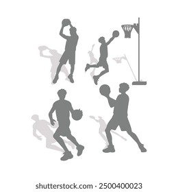 Vector set of Basketball players silhouettes, Basketball silhouettes, Anatomy of a Crossover