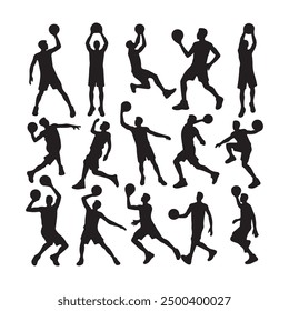 Vector set of Basketball players silhouettes, Basketball silhouettes, Anatomy of a Crossover