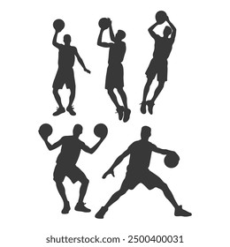 Vector set of Basketball players silhouettes, Basketball silhouettes, Anatomy of a Crossover