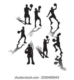 Vector set of Basketball players silhouettes, Basketball silhouettes, Anatomy of a Crossover