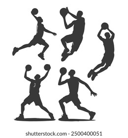 Vector set of Basketball players silhouettes, Basketball silhouettes, Anatomy of a Crossover