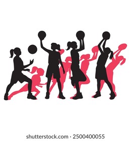 Vector set of Basketball players silhouettes, Basketball silhouettes, Anatomy of a Crossover