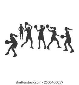 Vector set of Basketball players silhouettes, Basketball silhouettes, Anatomy of a Crossover