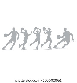 Vector set of Basketball players silhouettes, Basketball silhouettes, Anatomy of a Crossover