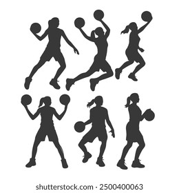 Vector set of Basketball players silhouettes, Basketball silhouettes, Anatomy of a Crossover