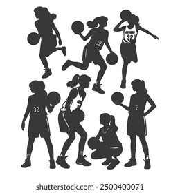 Vector set of Basketball players silhouettes, Basketball silhouettes, Anatomy of a Crossover