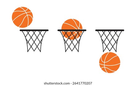 Vector set basketball with ring icon design