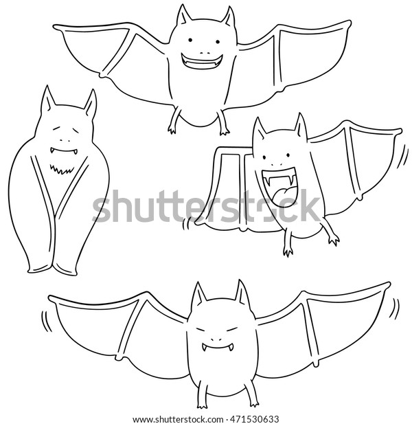 Vector Set Bat Stock Vektorgrafik Lizenzfrei