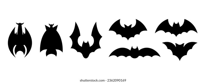 vector set of bat silhouettes