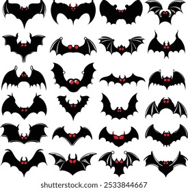 
"Vector set of Bat, a total of 24 images, EPS files."