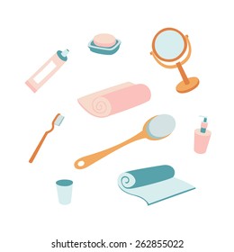 Vector set of the bathroom accessories