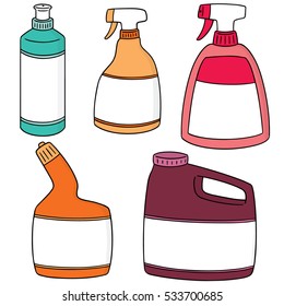 Vector Set Of Bathroom Cleaning Solution