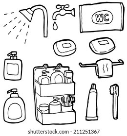 vector set of bathroom equipment