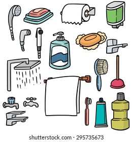 vector set of bathroom equipment