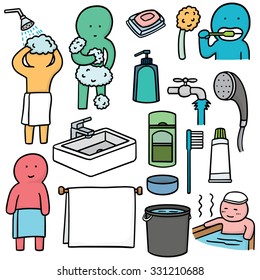 vector set of bathroom equipment