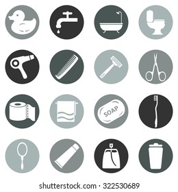 Vector Set of Bathroom and Hygiene Icons.