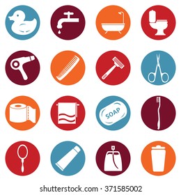 Vector Set of Bathroom and Hygiene Icons.