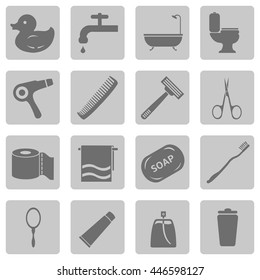 Vector Set of Bathroom and Hygiene Icons.